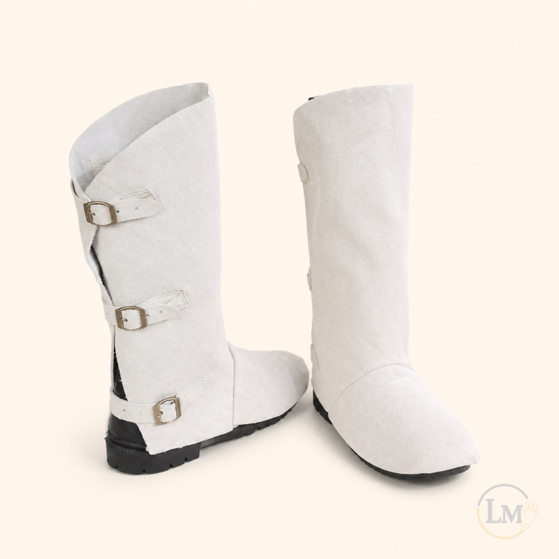 Botas blancas de cuero para protección