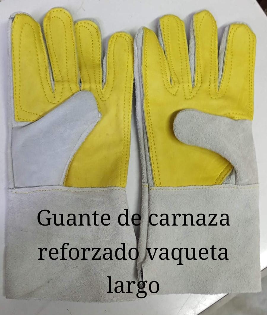Guante de carnaza reforzado largo